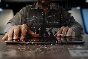 Man working on a tablet